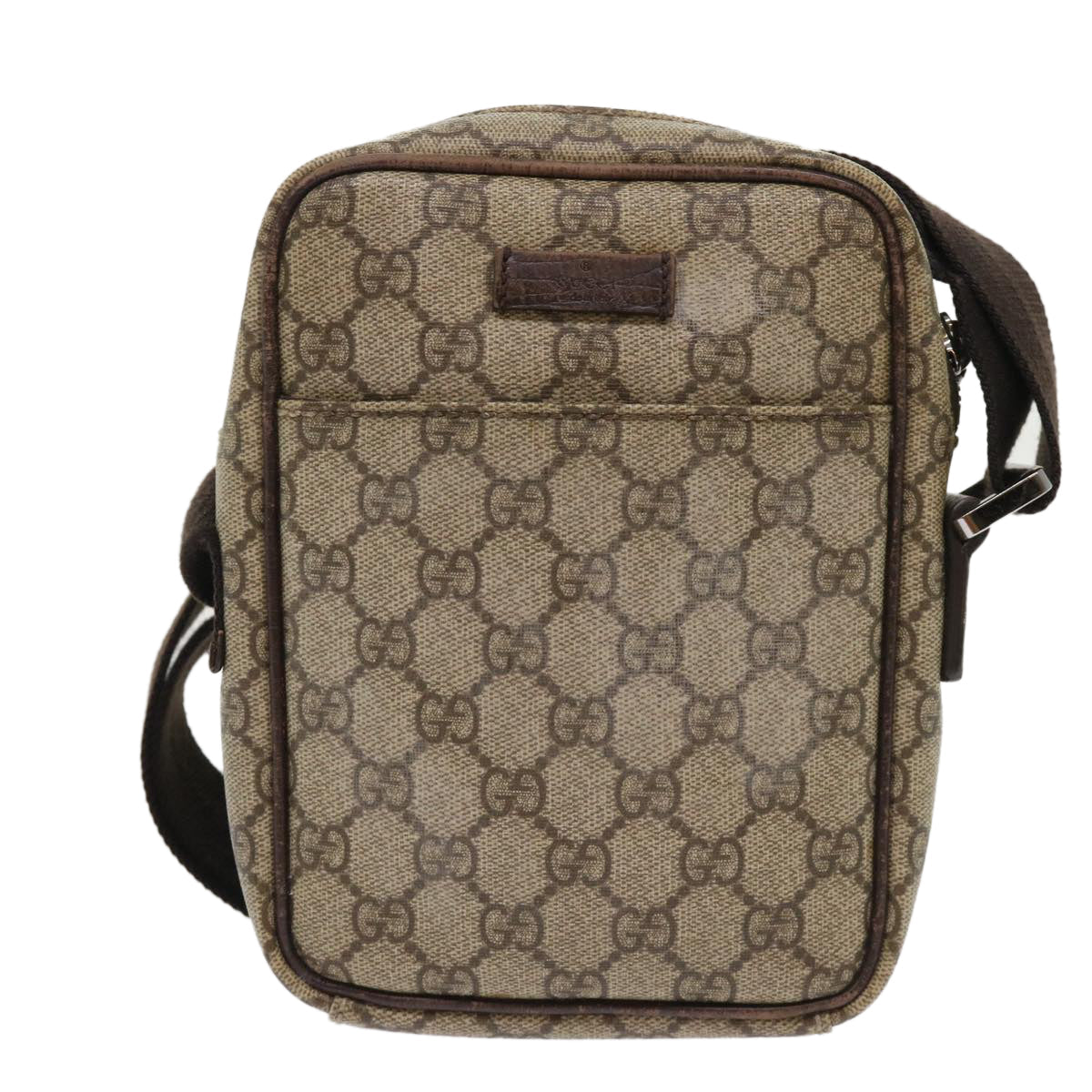 GUCCI GG Canvas Shoulder Bag PVC Leather Beige 122754 48240