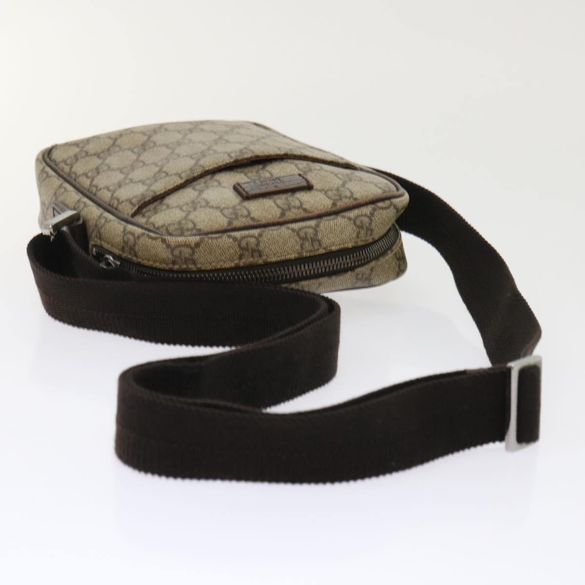 GUCCI GG Canvas Shoulder Bag PVC Leather Beige 122754 48240