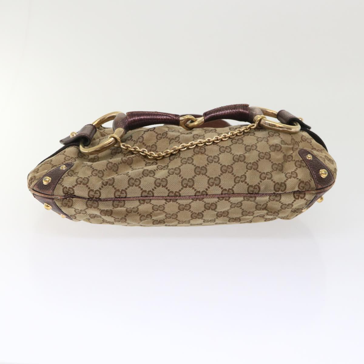 GUCCI GG Canvas Shoulder Bag Leather 2Set Beige 48359
