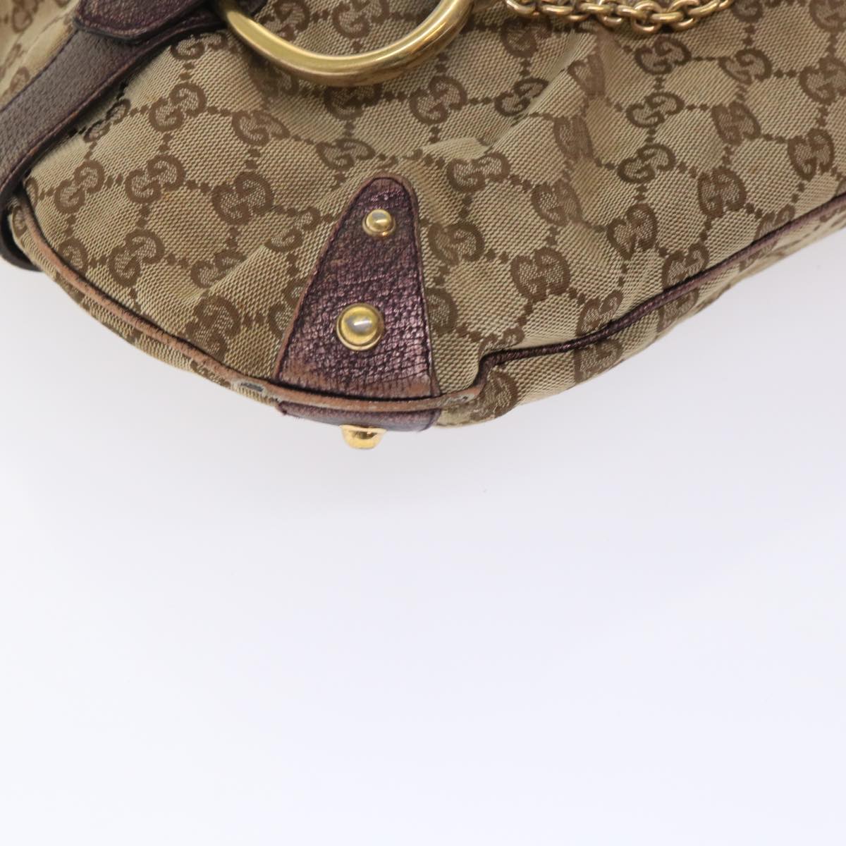 GUCCI GG Canvas Shoulder Bag Leather 2Set Beige 48359