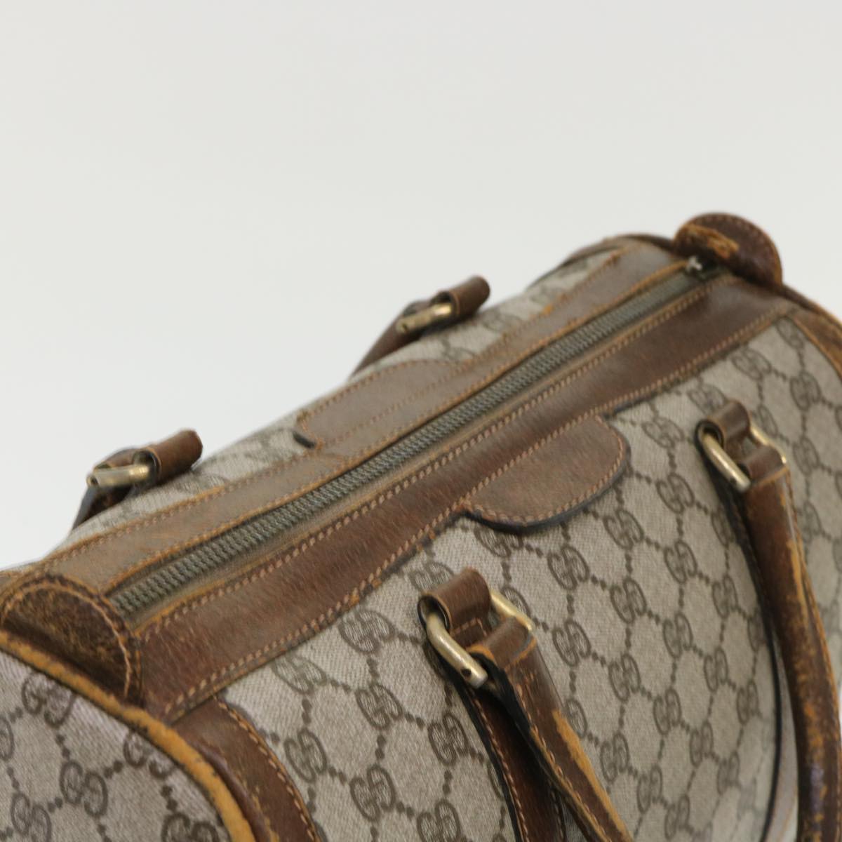 GUCCI GG Canvas Shoulder Bag Leather 2Set Beige 48359