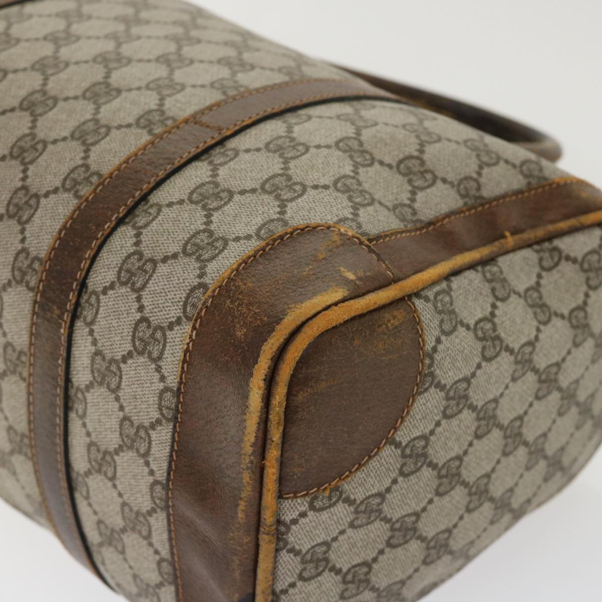 GUCCI GG Canvas Shoulder Bag Leather 2Set Beige 48359