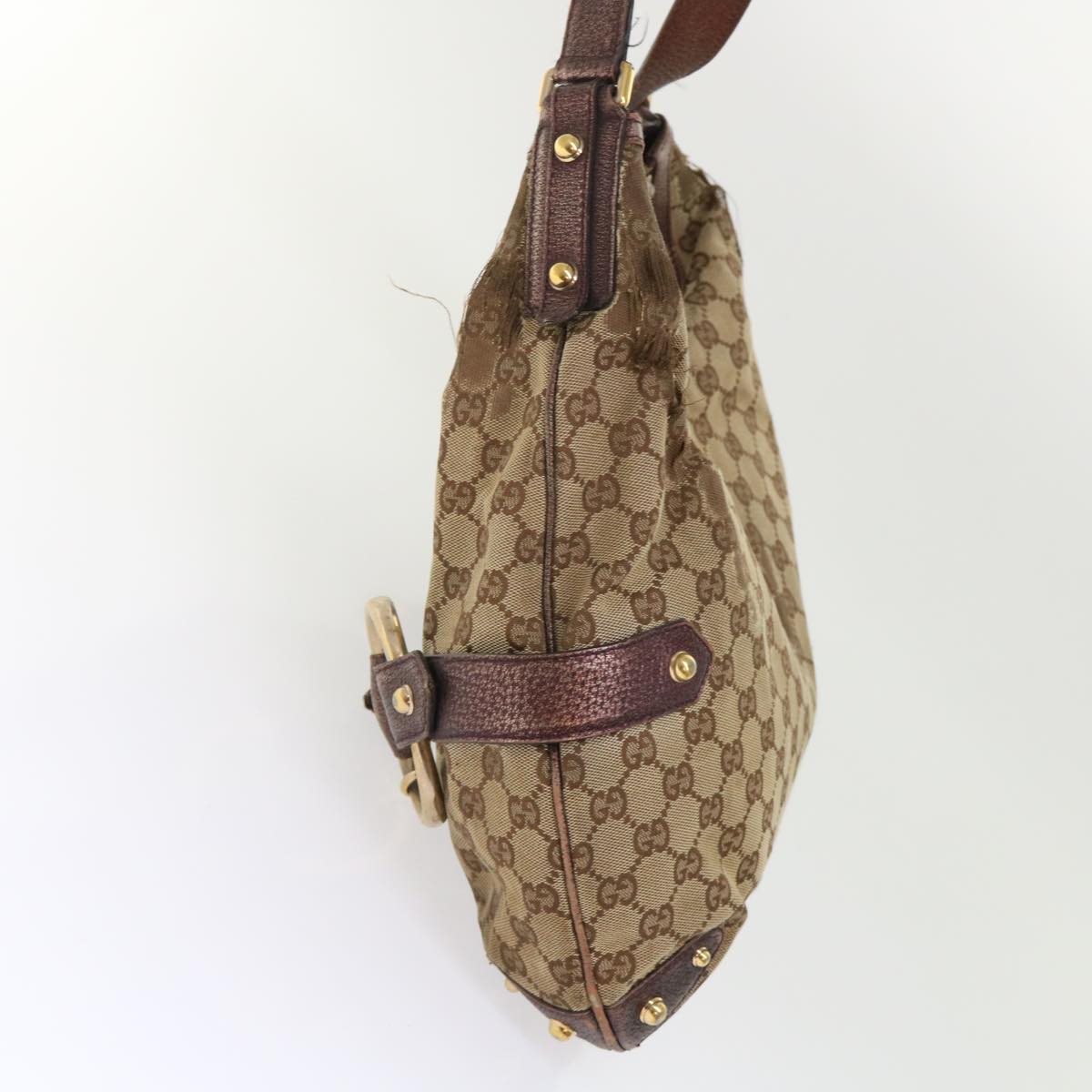 GUCCI GG Canvas Shoulder Bag Leather 2Set Beige 48359
