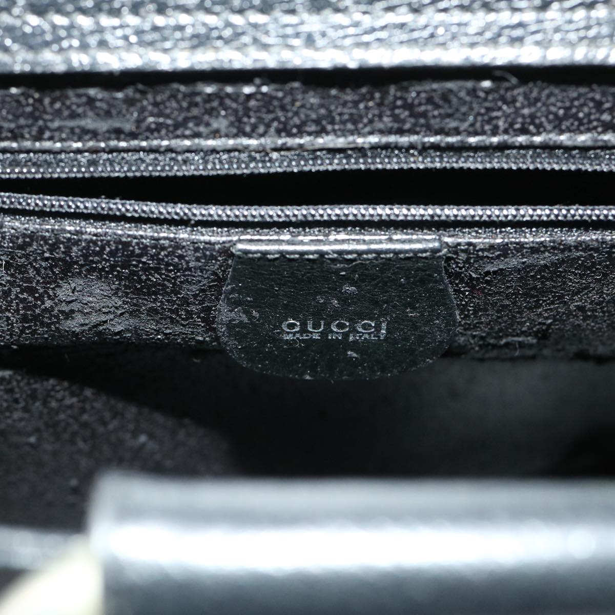 GUCCI Shoulder Bag Leather Black 48452