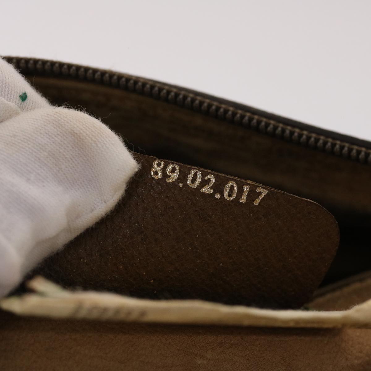 GUCCI GG Canvas Web Sherry Line Shoulder Bag PVC Leather Beige Green 48598