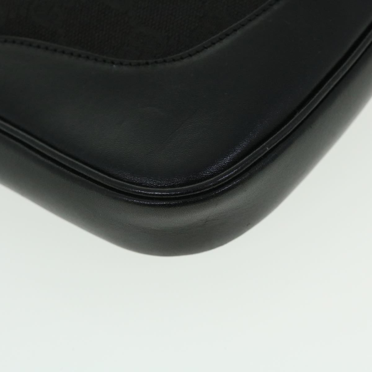 GUCCI GG Canvas Chain Jackie Hand Bag Leather Black 001 4015 48600