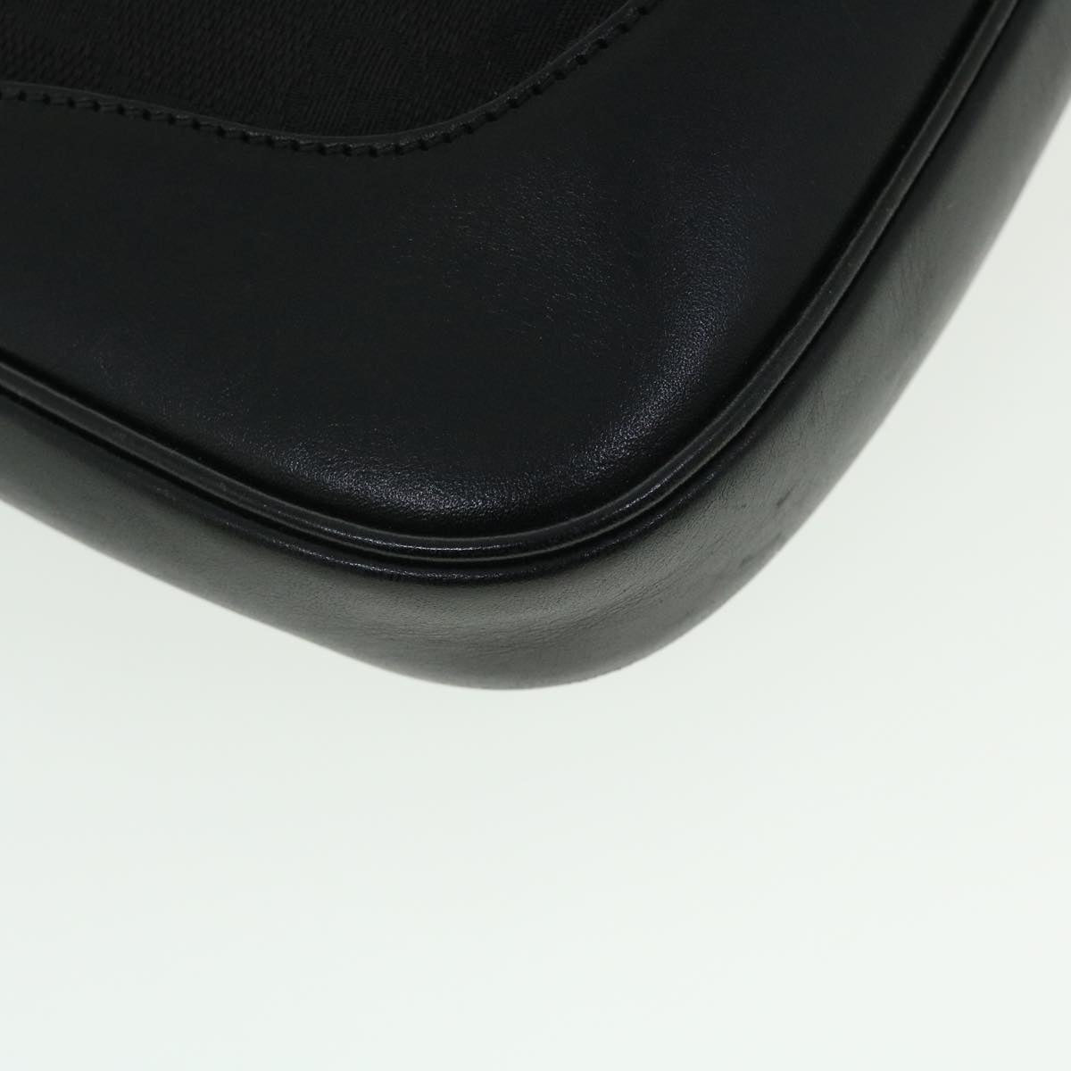 GUCCI GG Canvas Chain Jackie Hand Bag Leather Black 001 4015 48600