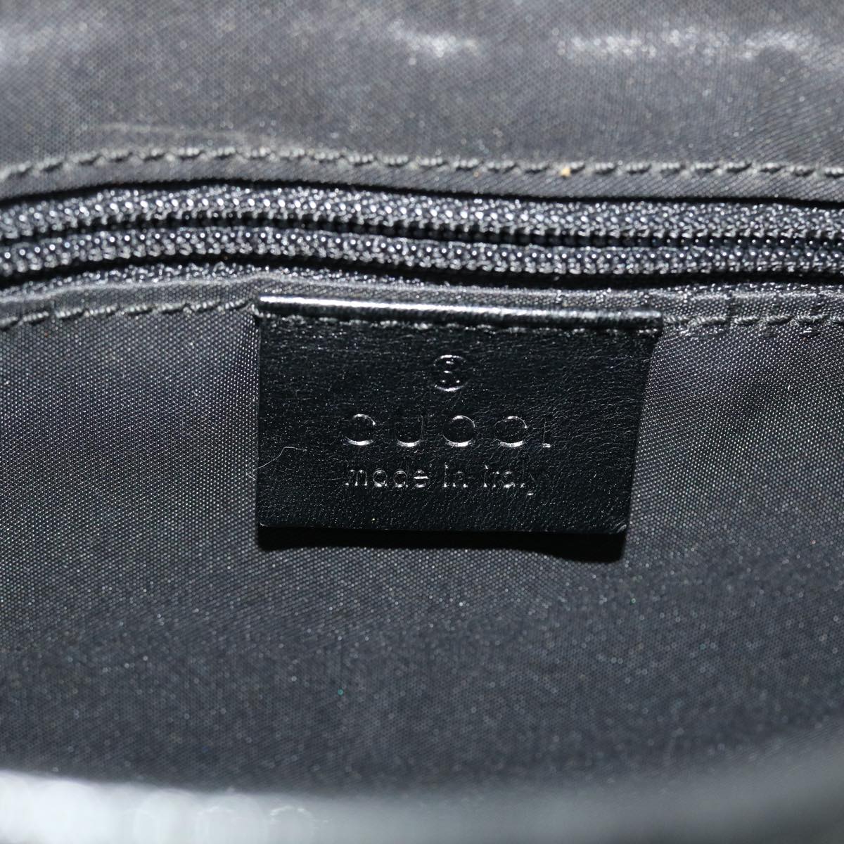 GUCCI GG Canvas Chain Jackie Hand Bag Leather Black 001 4015 48600