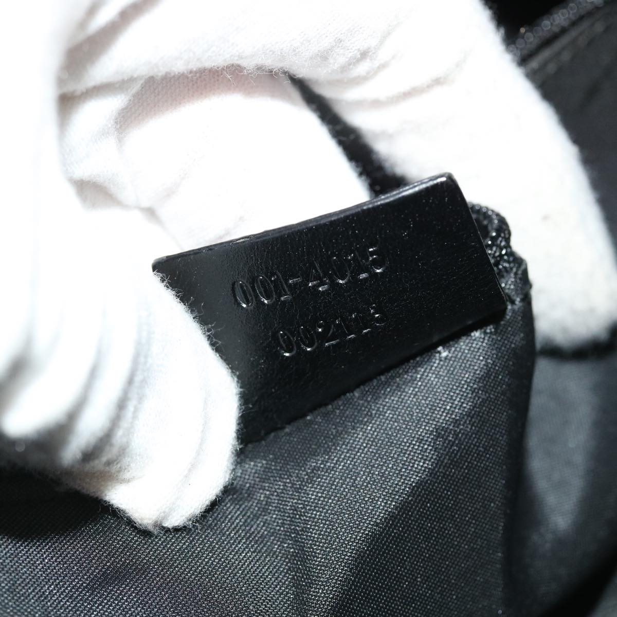 GUCCI GG Canvas Chain Jackie Hand Bag Leather Black 001 4015 48600