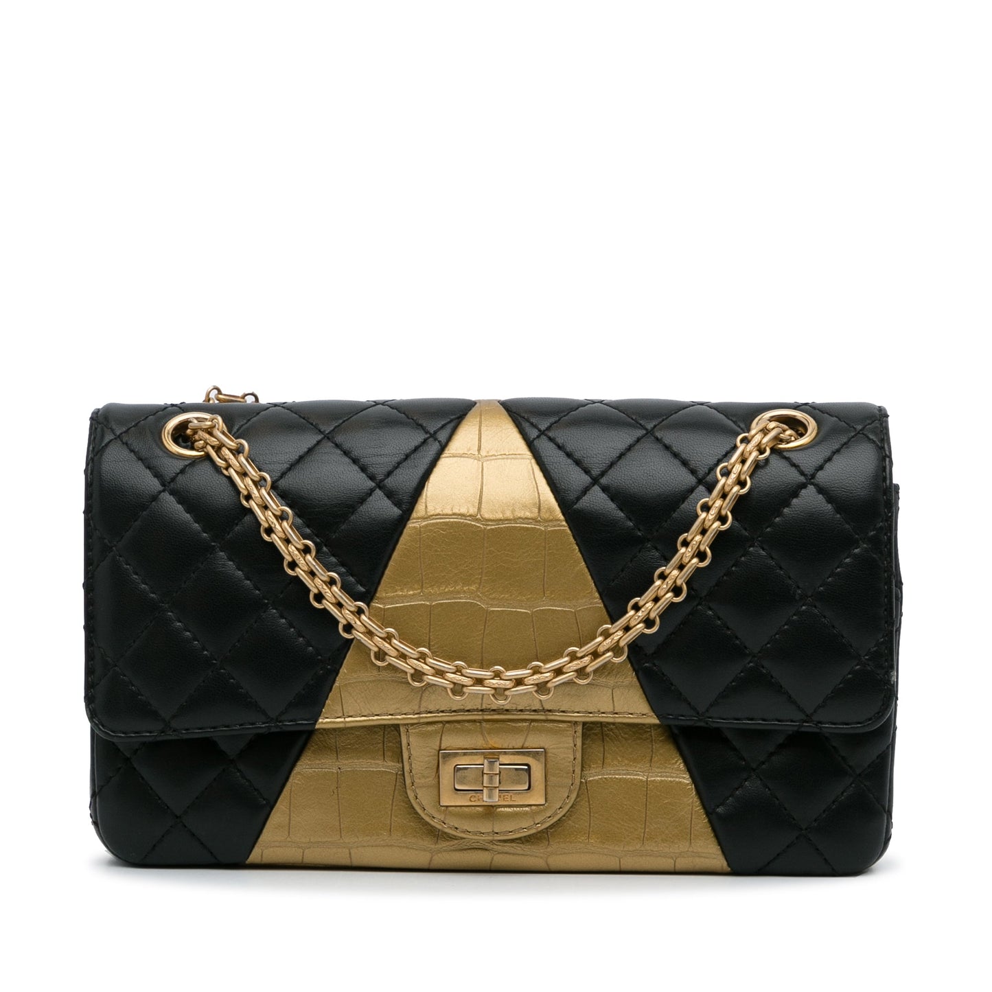 Chanel Medium Croc Embossed Lambskin 2.55 Reissue Double Flap Bag
