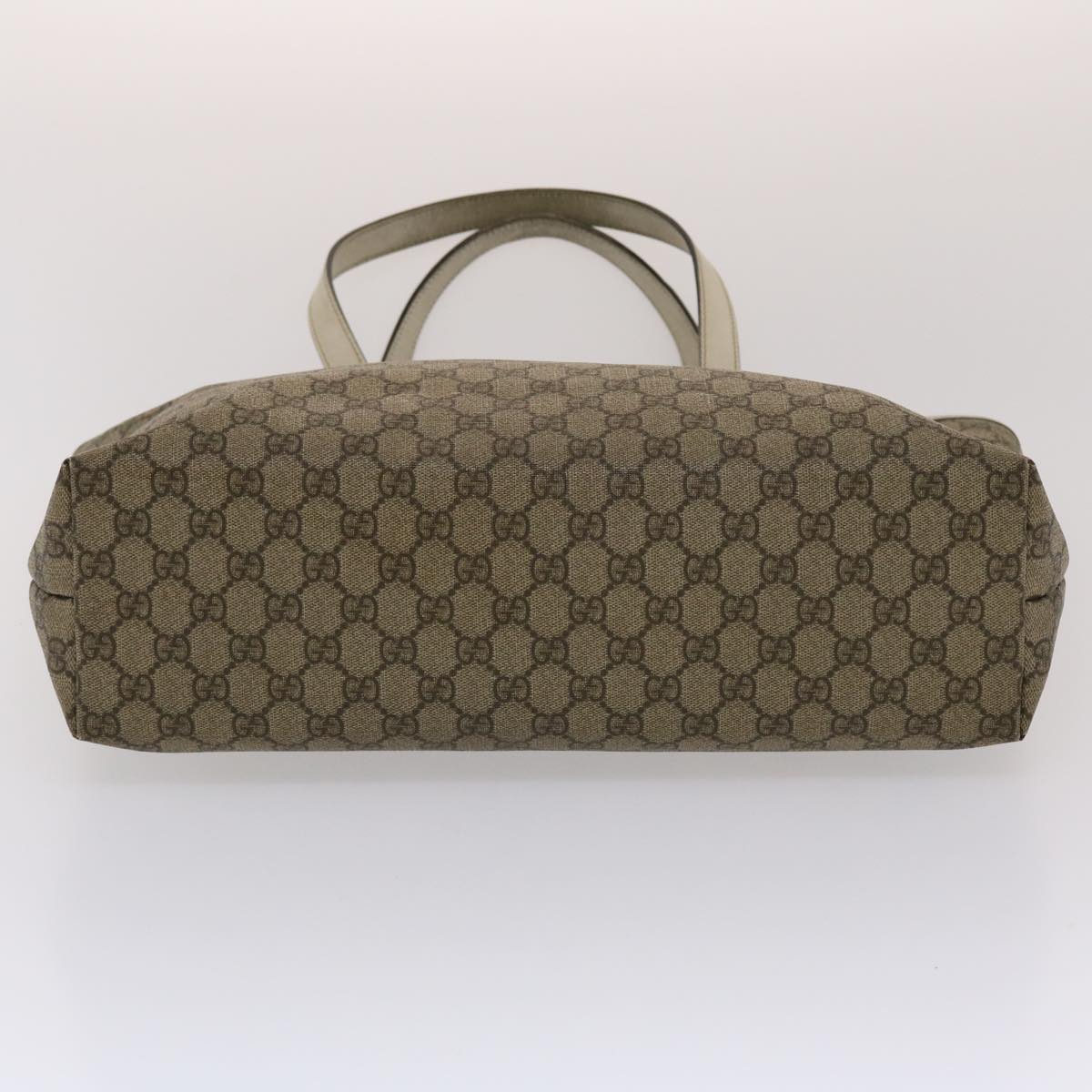 GUCCI GG Canvas Tote Bag PVC Leather Beige White 49047