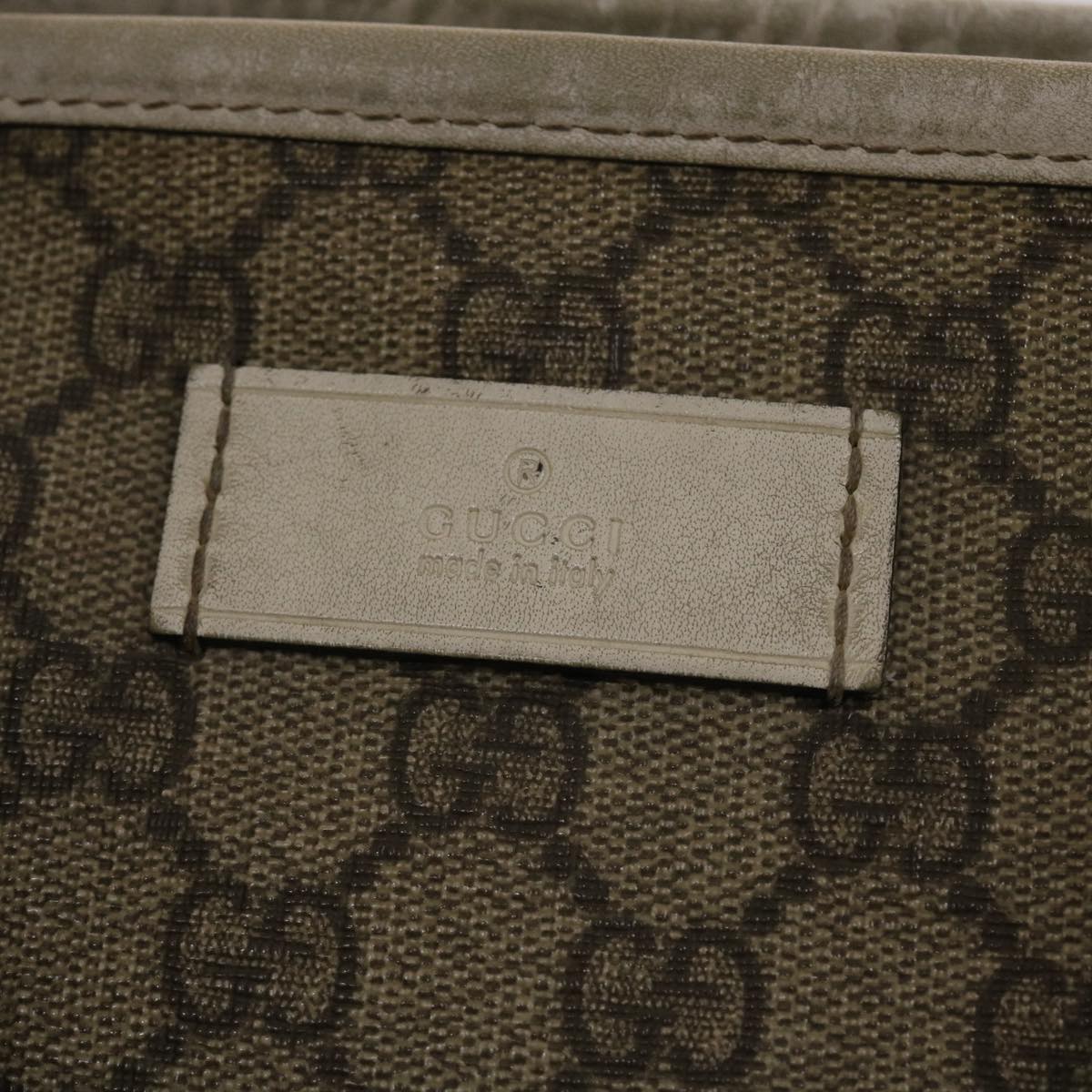 GUCCI GG Canvas Tote Bag PVC Leather Beige White 49047