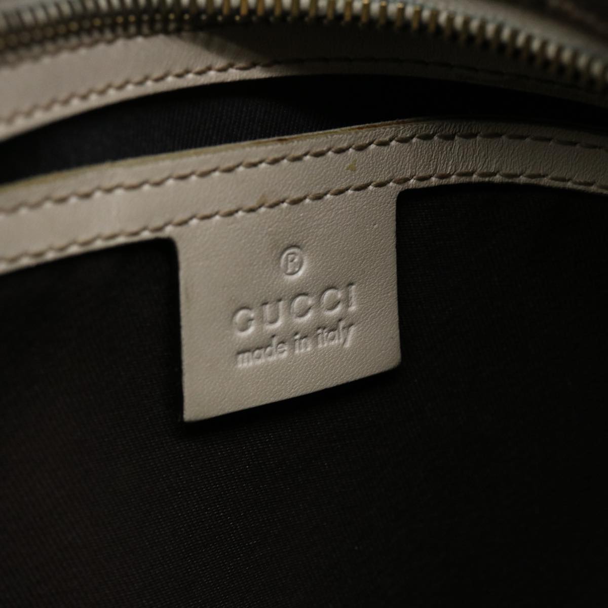 GUCCI GG Canvas Tote Bag PVC Leather Beige White 49047