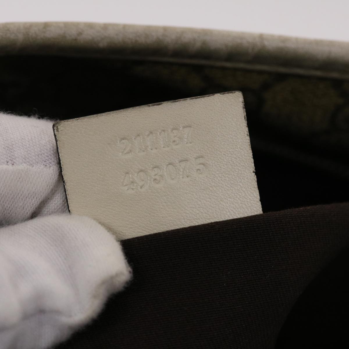 GUCCI GG Canvas Tote Bag PVC Leather Beige White 49047