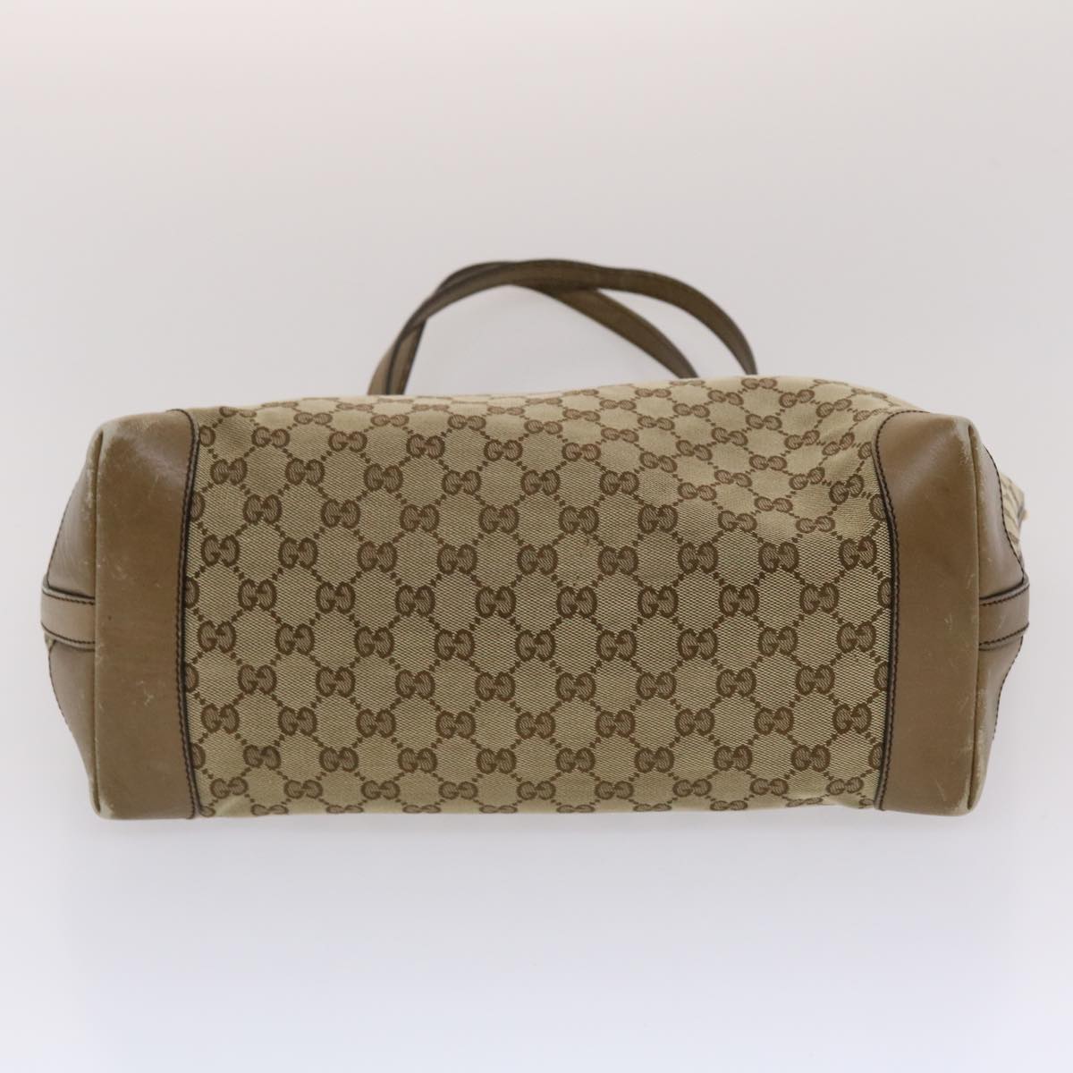 GUCCI GG Canvas Tote Bag Beige Brown 49050