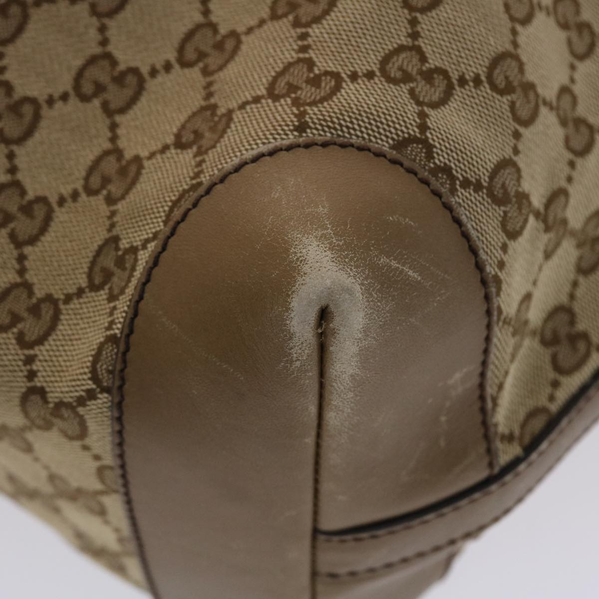 GUCCI GG Canvas Tote Bag Beige Brown 49050