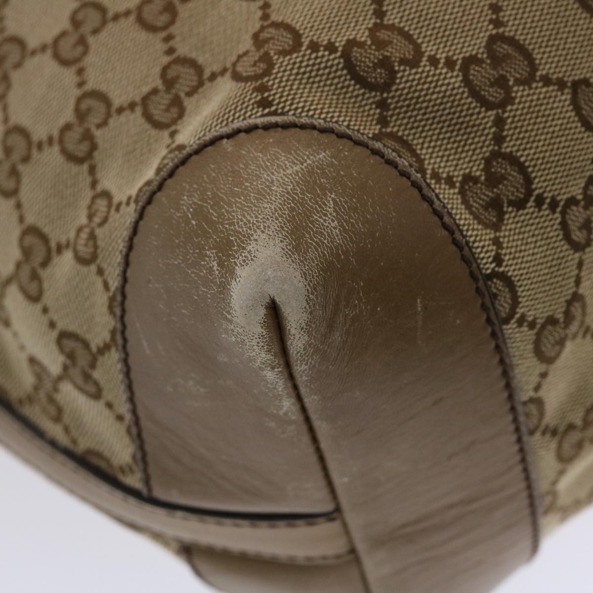 GUCCI GG Canvas Tote Bag Beige Brown 49050