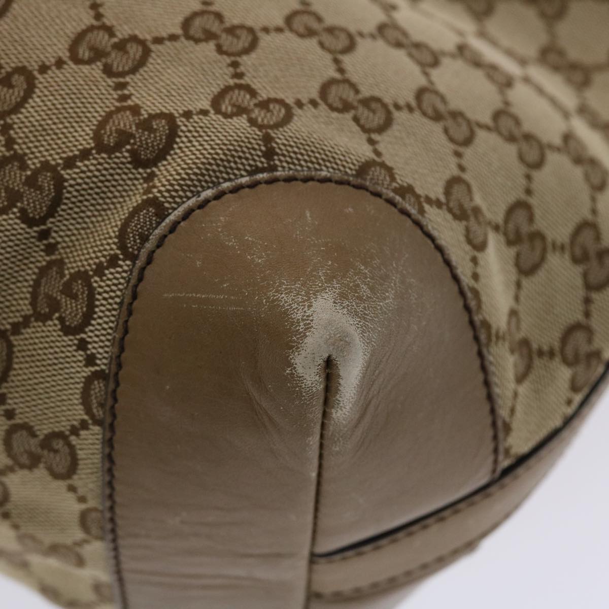 GUCCI GG Canvas Tote Bag Beige Brown 49050