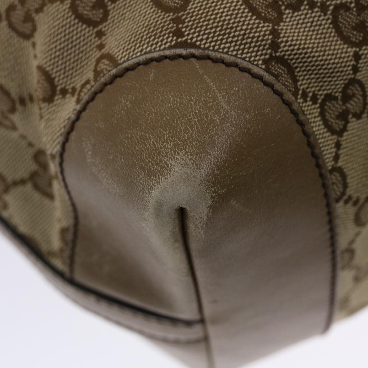 GUCCI GG Canvas Tote Bag Beige Brown 49050
