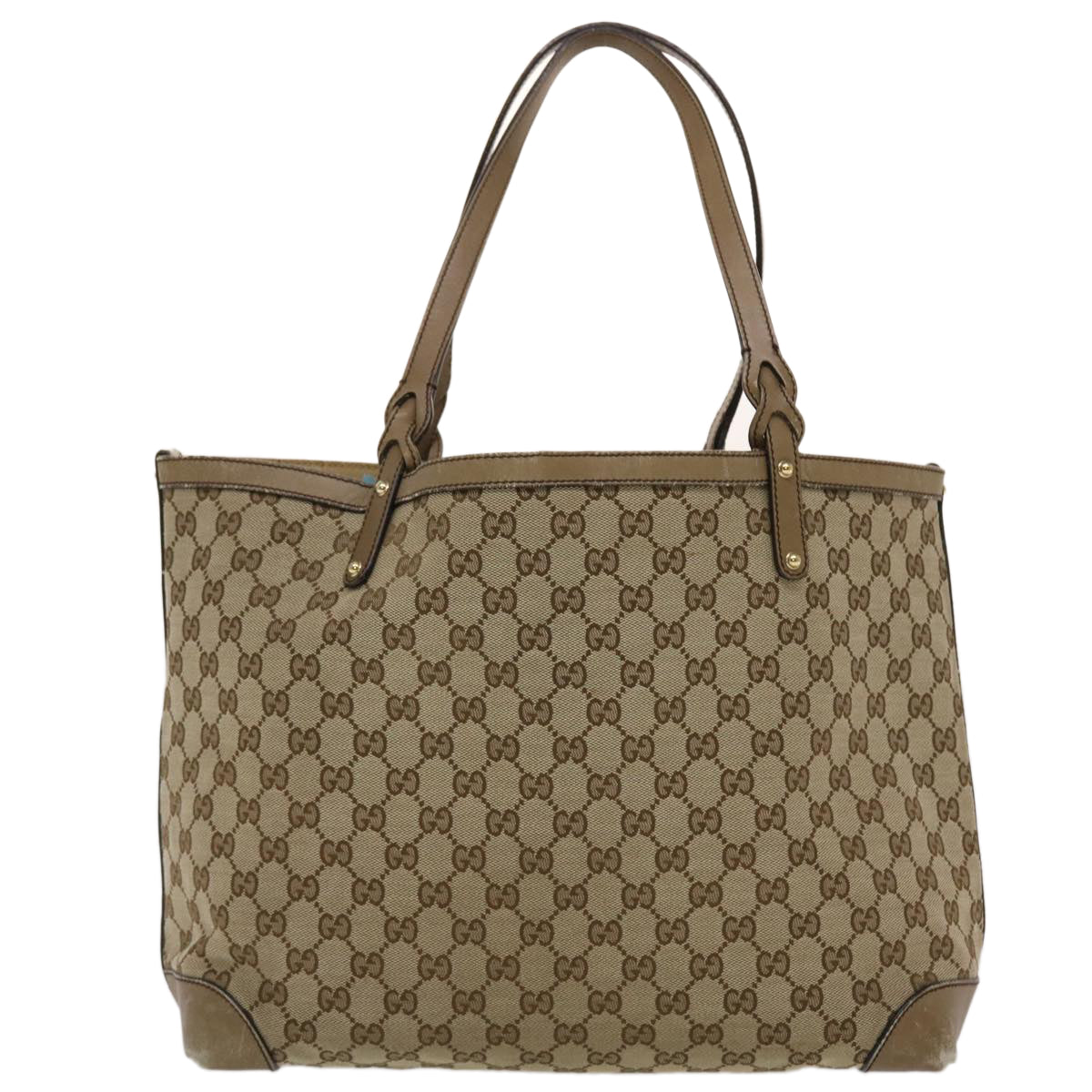 GUCCI GG Canvas Tote Bag Beige Brown 49050