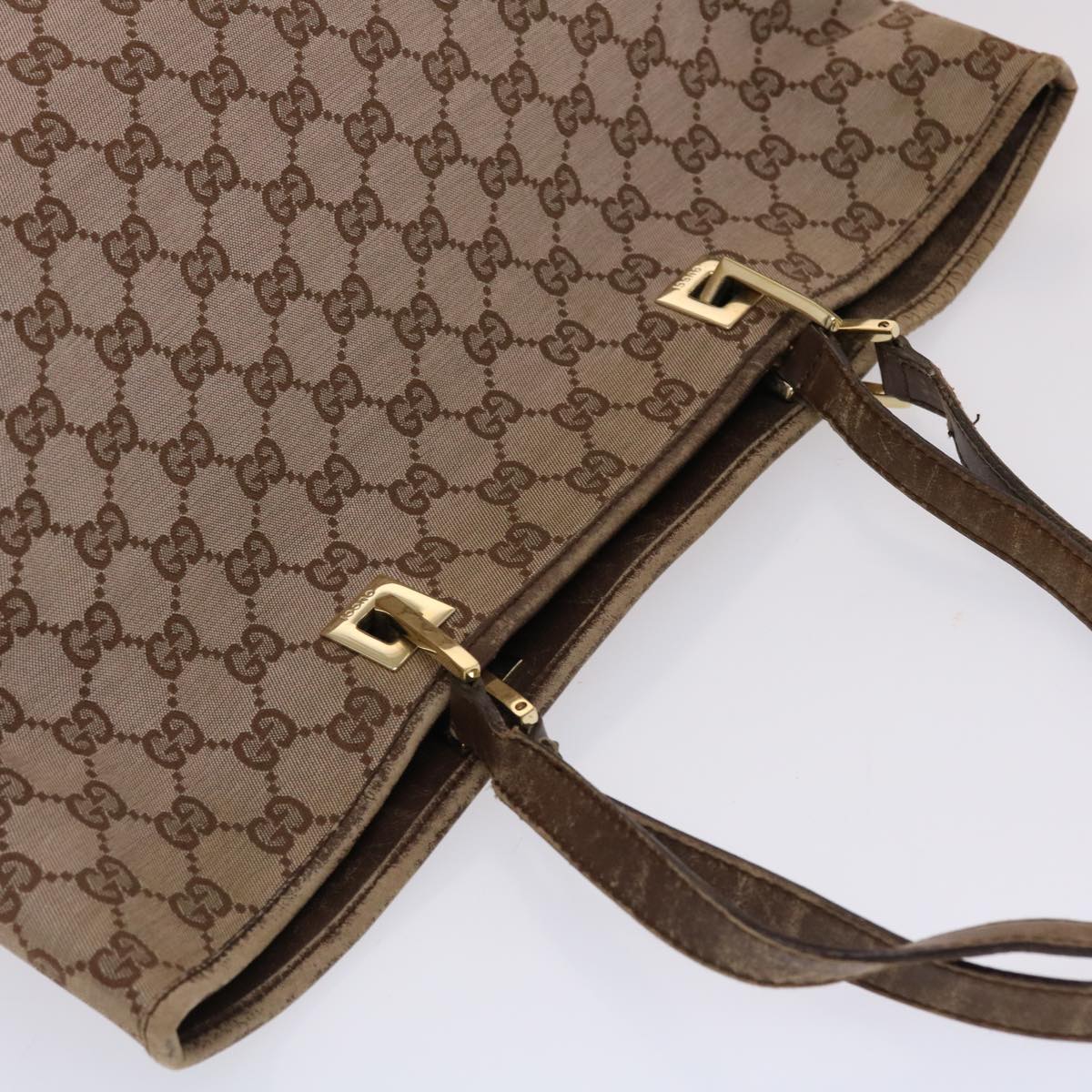 GUCCI GG Canvas Tote Bag Brown 49057