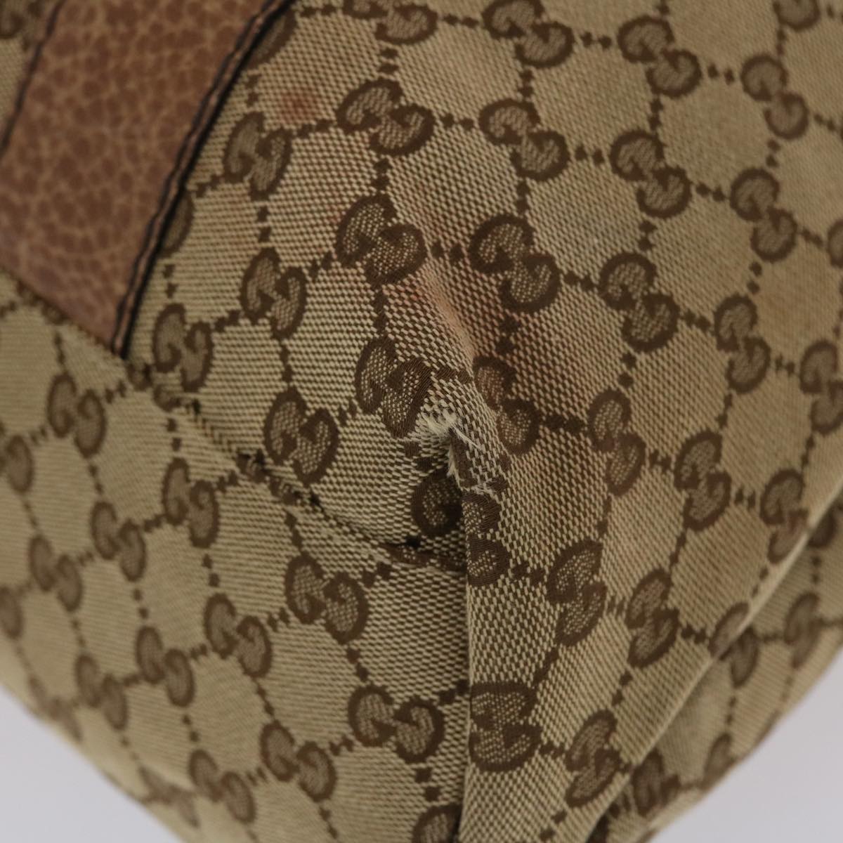 GUCCI GG Canvas Bamboo Tote Bag Beige Brown 49058