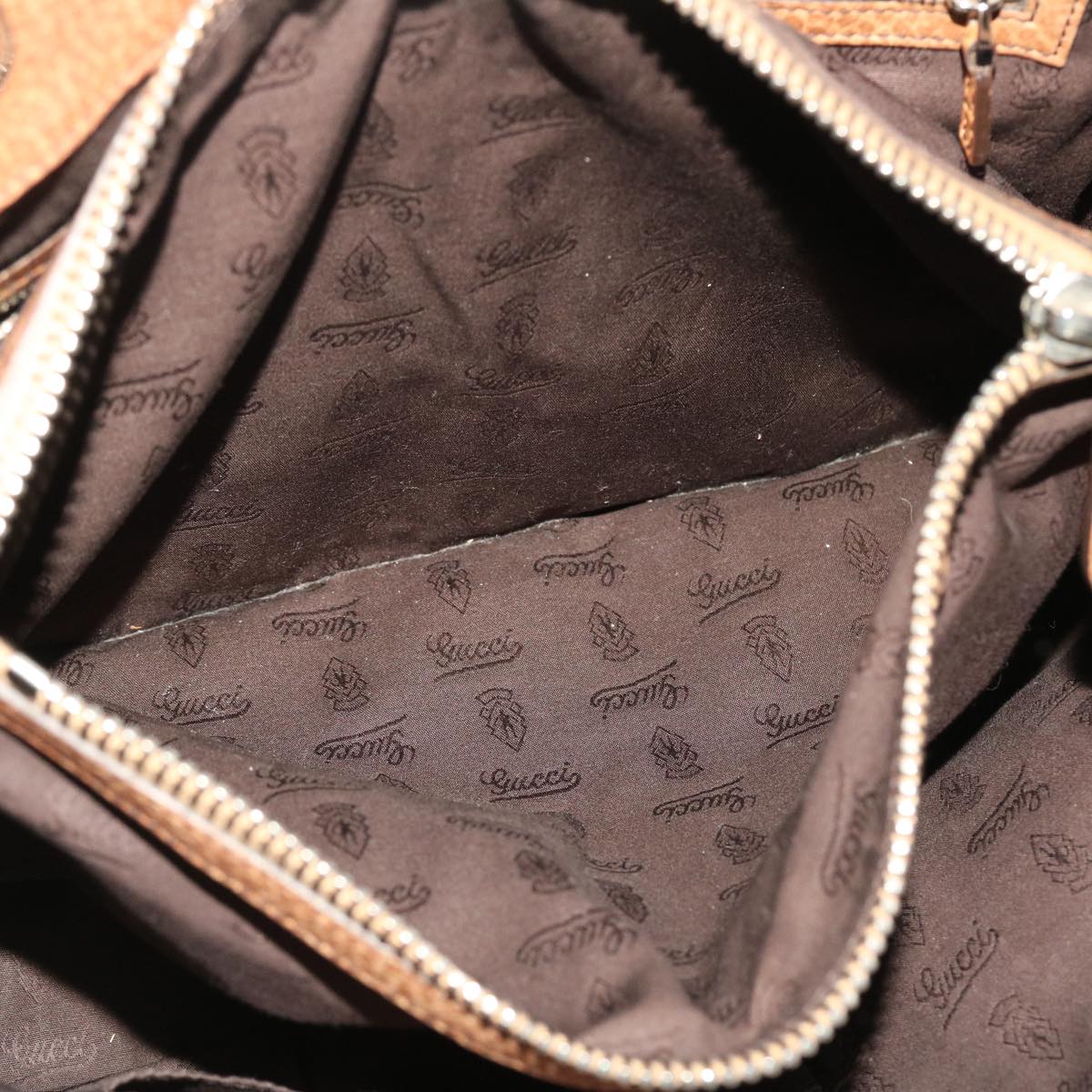 GUCCI GG Canvas Bamboo Tote Bag Beige Brown 49058