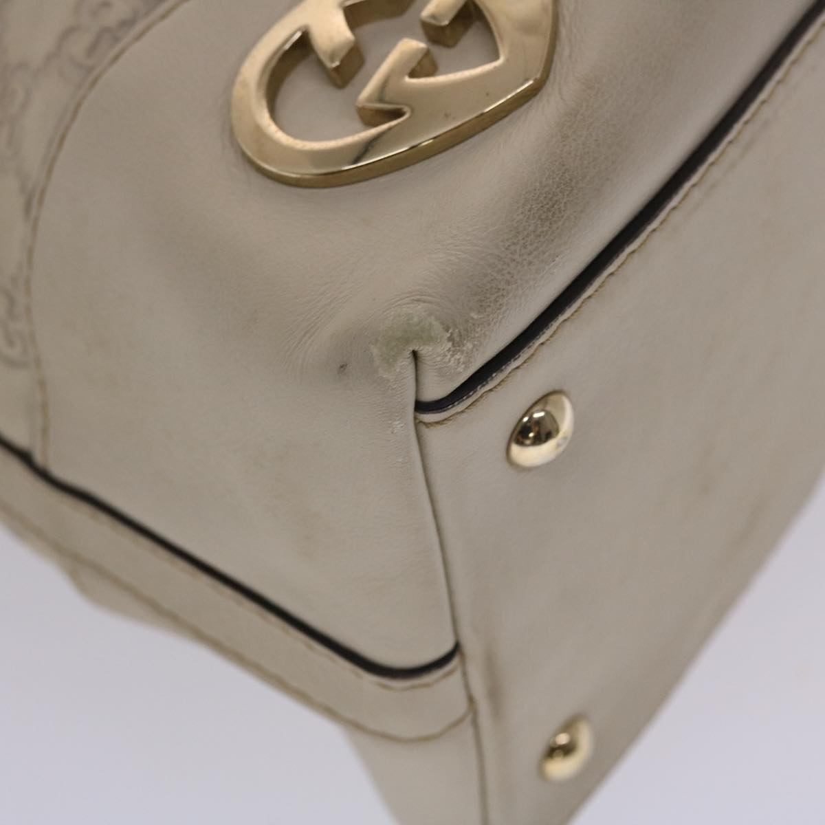 GUCCI Gucci Shima Shoulder Bag Leather White 002404 49070
