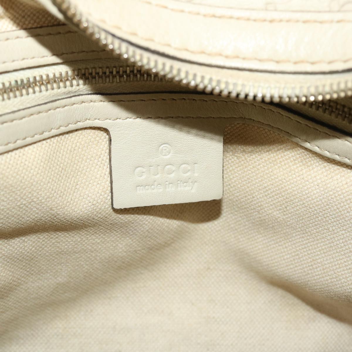 GUCCI Gucci Shima Shoulder Bag Leather White 002404 49070