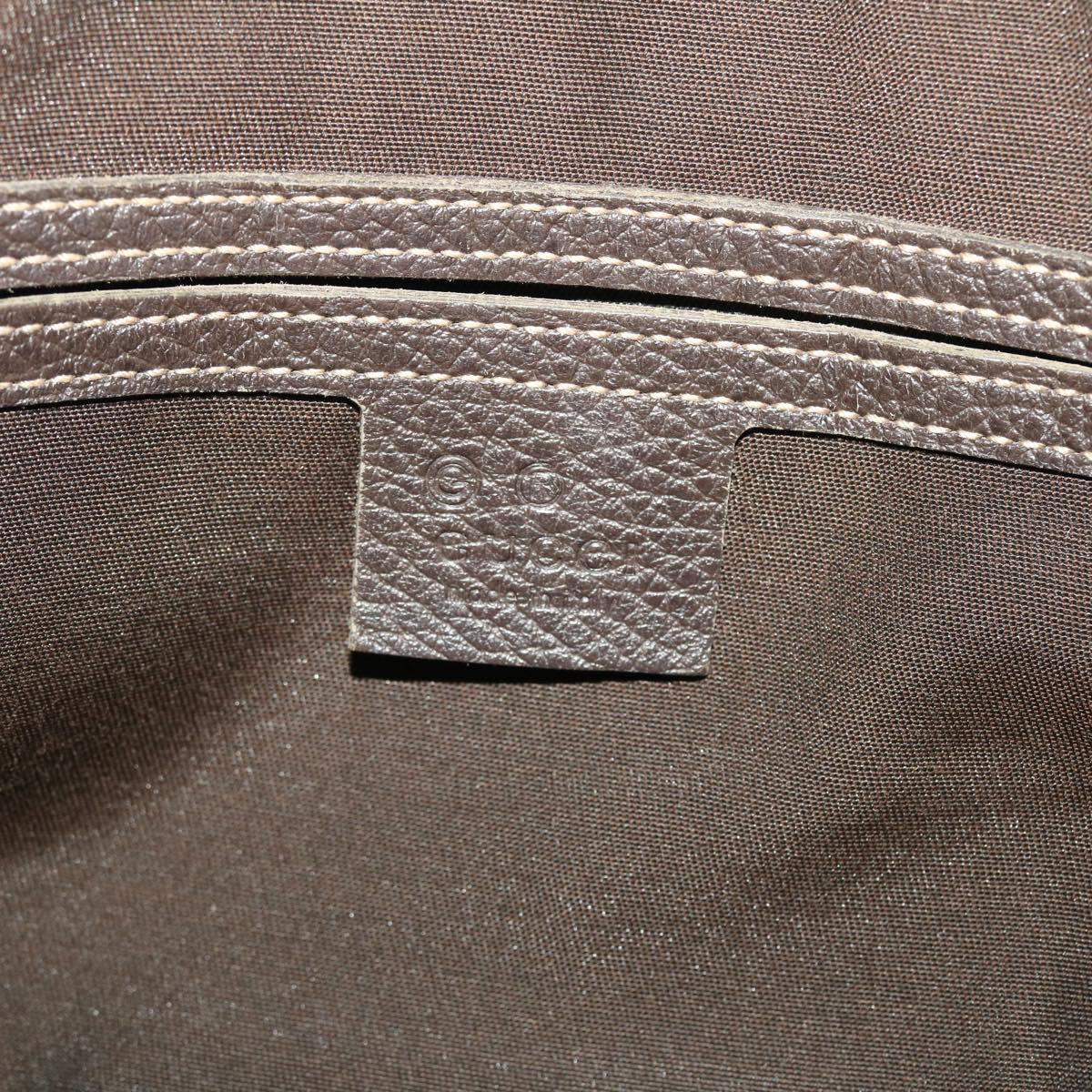 GUCCI GG Canvas Hand Bag Coated Canvas Beige Dark Brown 49071