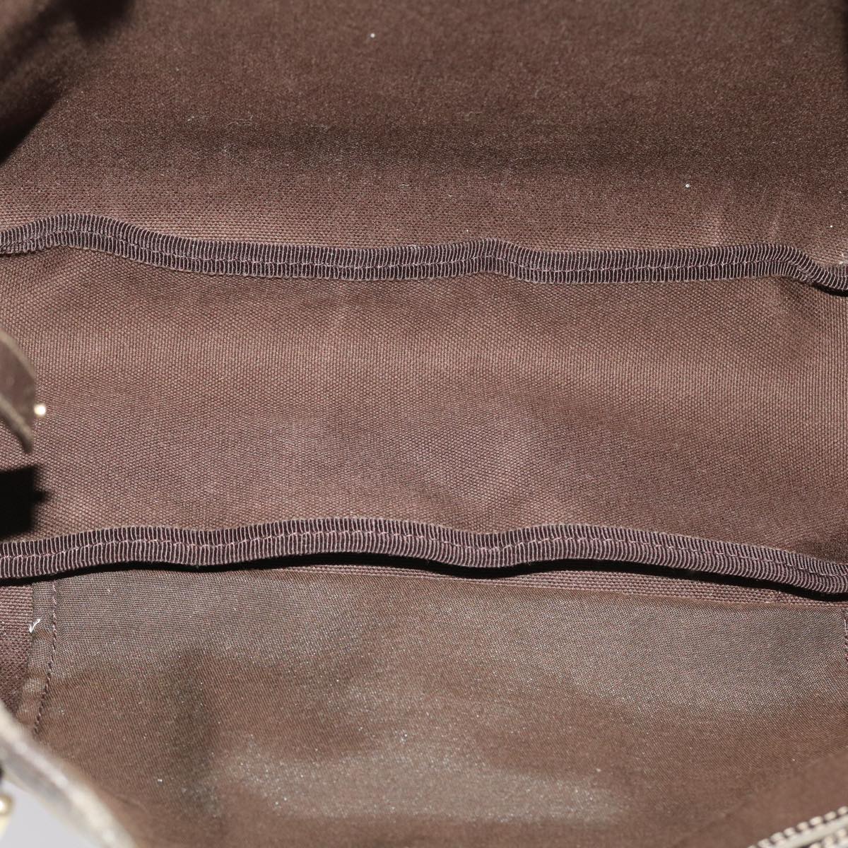 GUCCI GG Canvas Hand Bag Coated Canvas Beige Dark Brown 49071