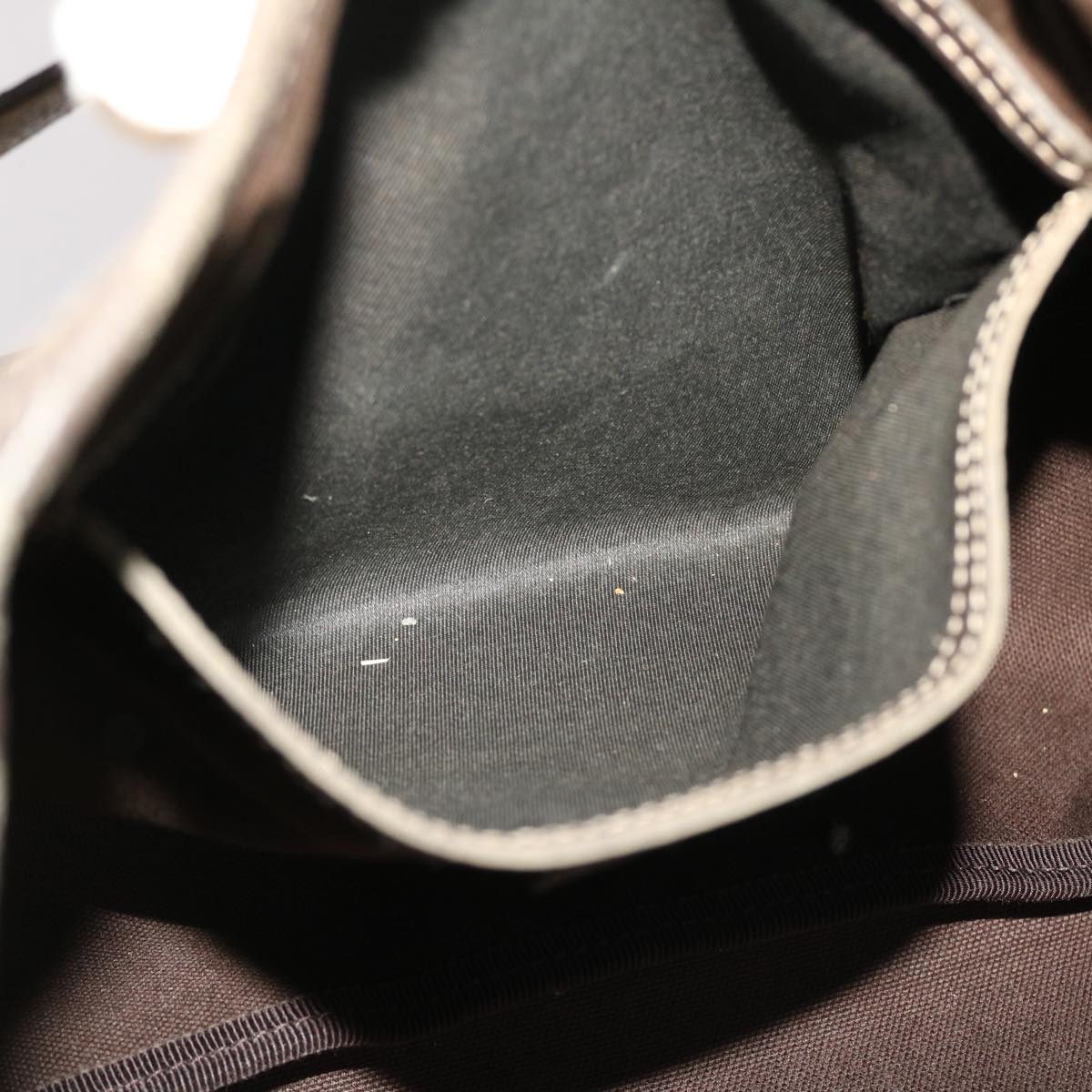 GUCCI GG Canvas Hand Bag Coated Canvas Beige Dark Brown 49071
