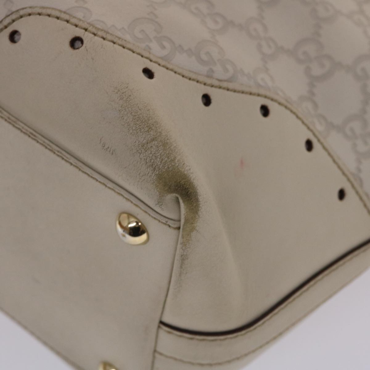 GUCCI Gucci Shima Tote Bag Leather White 49072