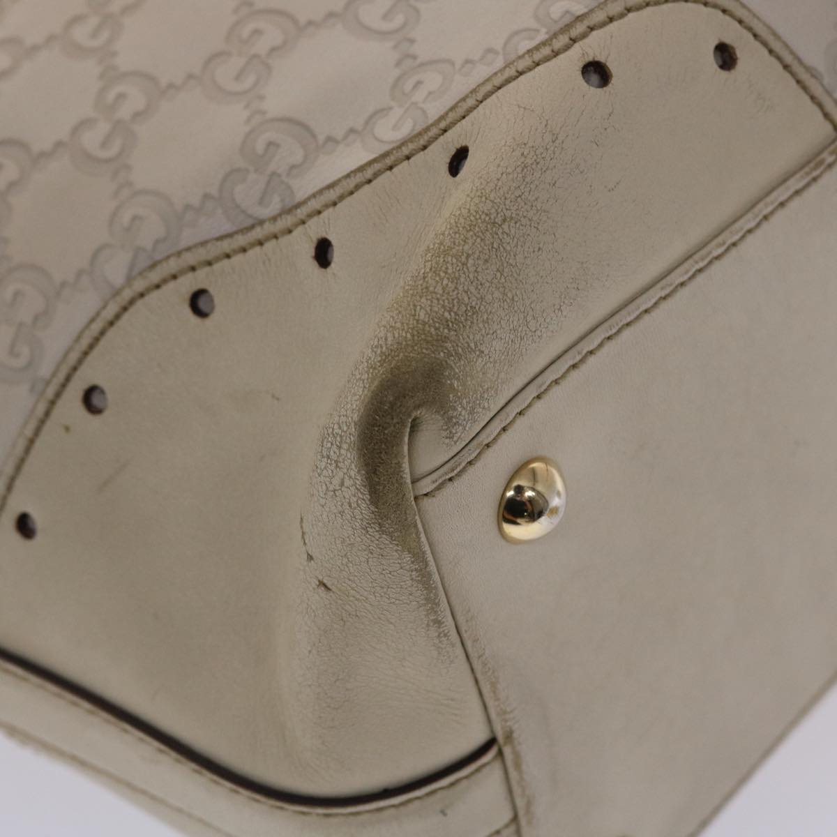 GUCCI Gucci Shima Tote Bag Leather White 49072