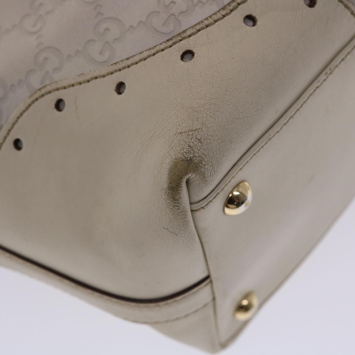 GUCCI Gucci Shima Tote Bag Leather White 49072