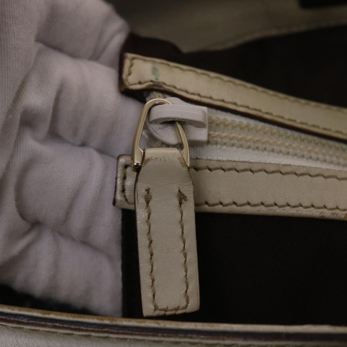 GUCCI Gucci Shima Tote Bag Leather White 49072