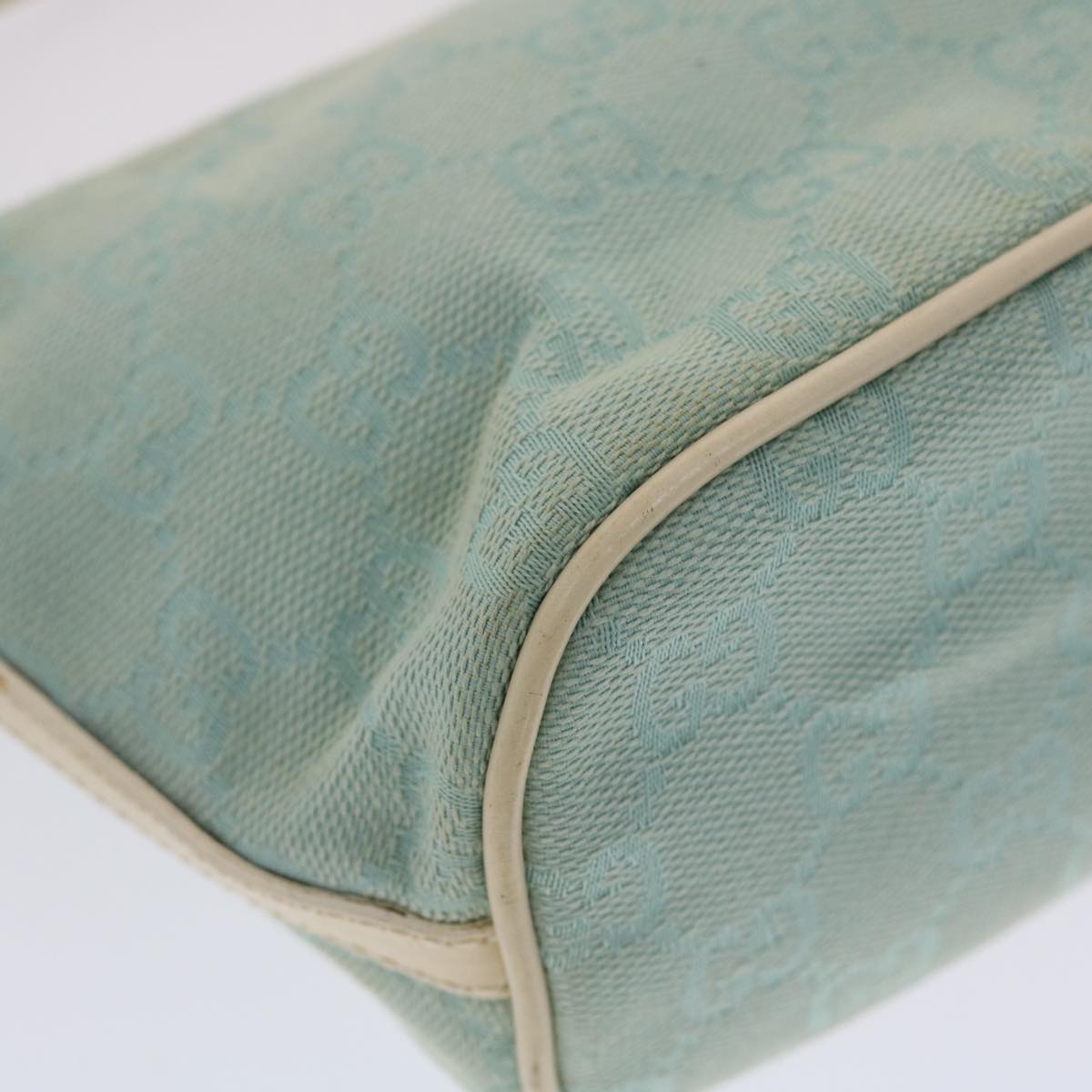 GUCCI GG Canvas Accessory Pouch Light Blue White 49080