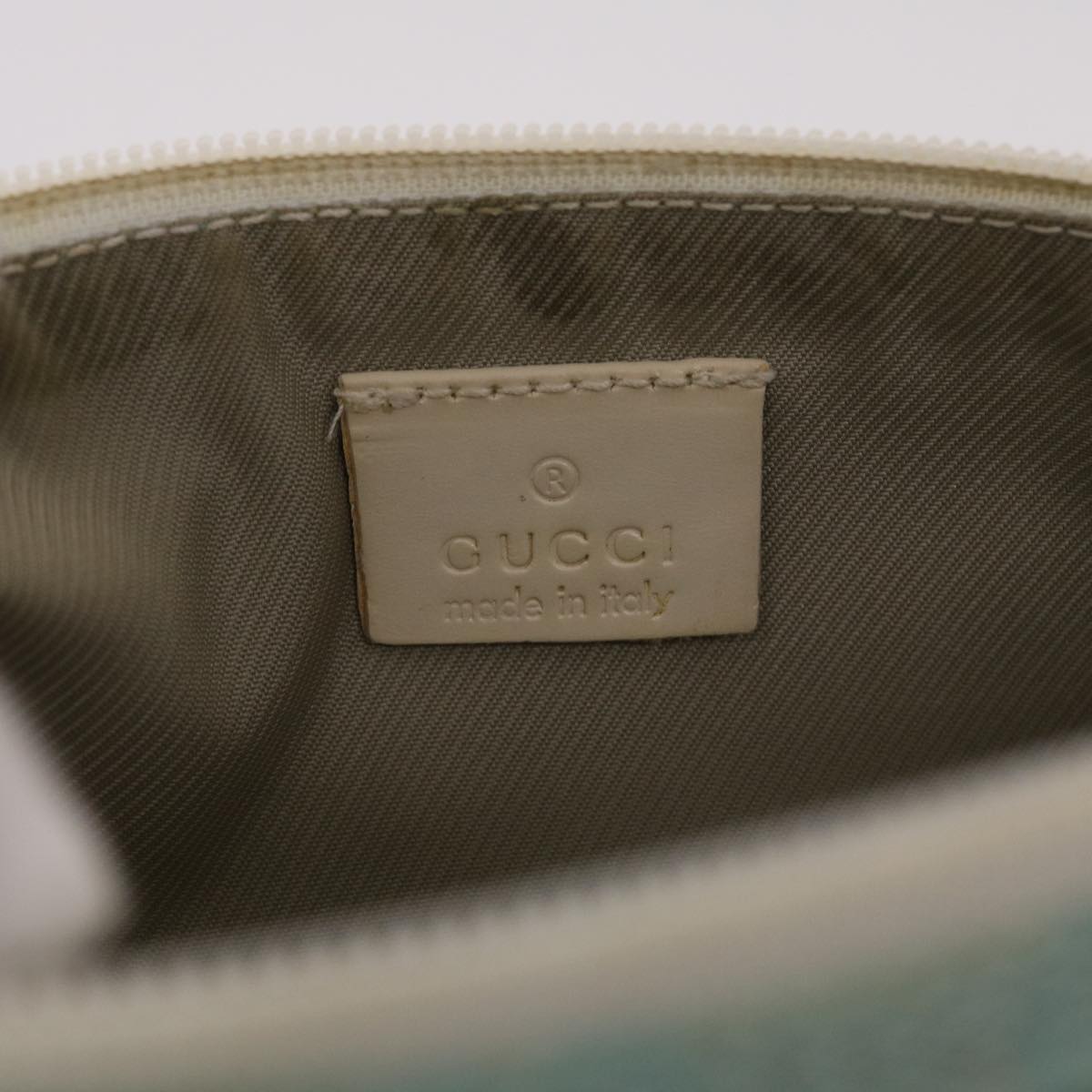 GUCCI GG Canvas Accessory Pouch Light Blue White 49080