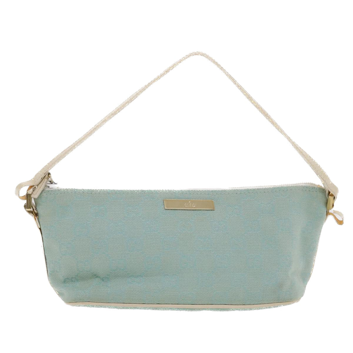 GUCCI GG Canvas Accessory Pouch Light Blue White 49080