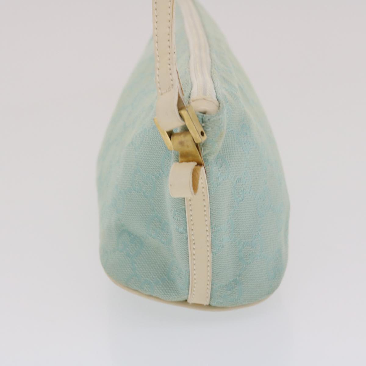 GUCCI GG Canvas Accessory Pouch Light Blue White 49080