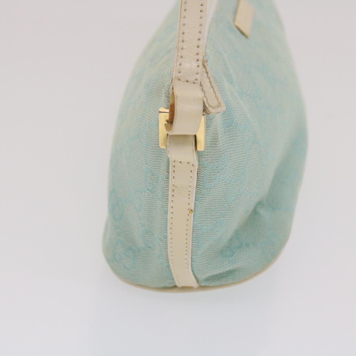 GUCCI GG Canvas Accessory Pouch Light Blue White 49080