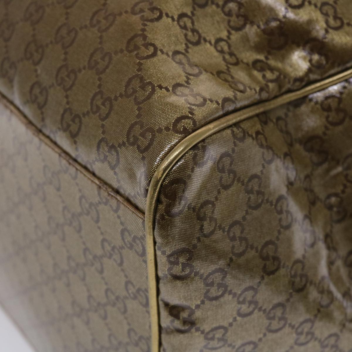 GUCCI GG Canvas Boston Bag Gold Orange gray 153240 49082