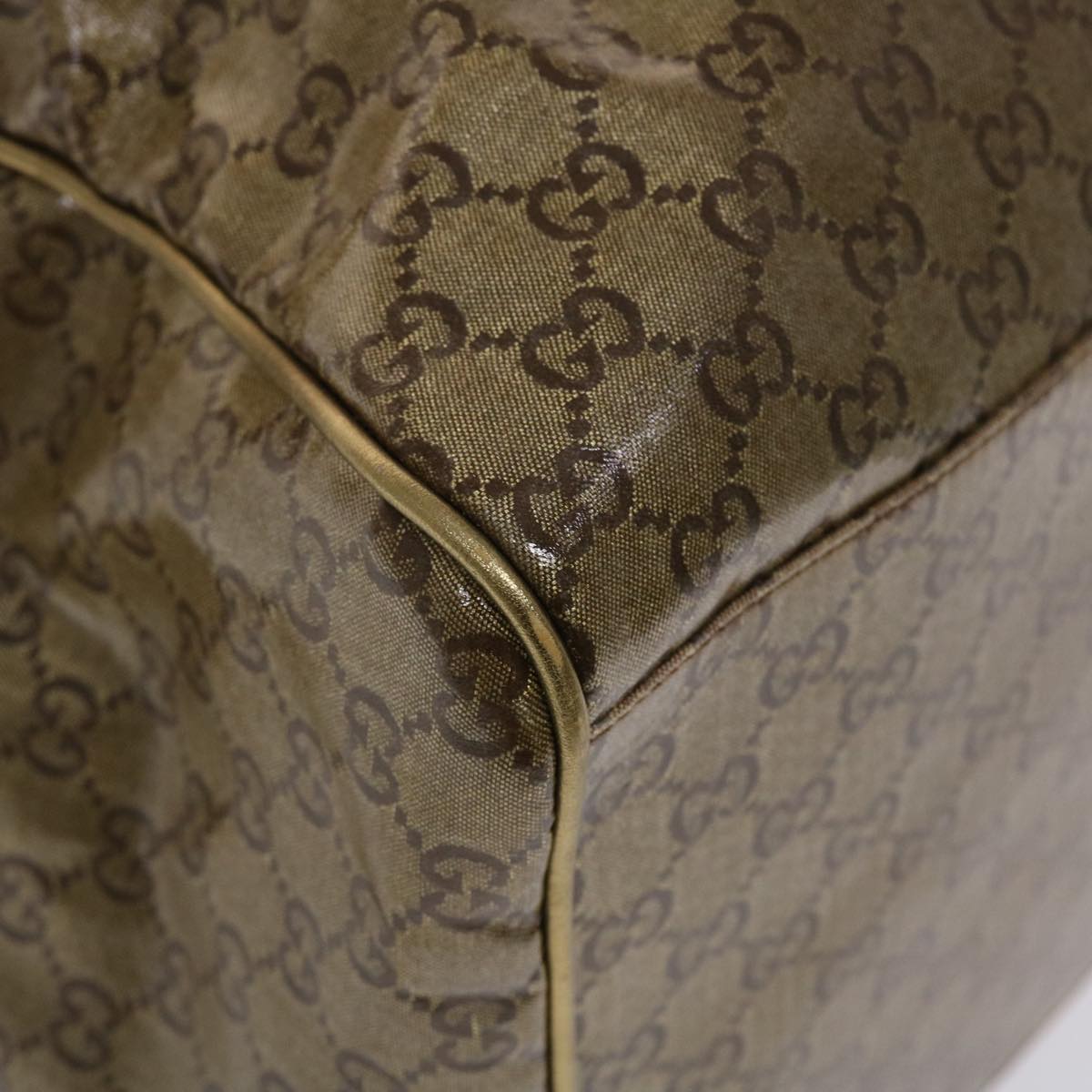 GUCCI GG Canvas Boston Bag Gold Orange gray 153240 49082