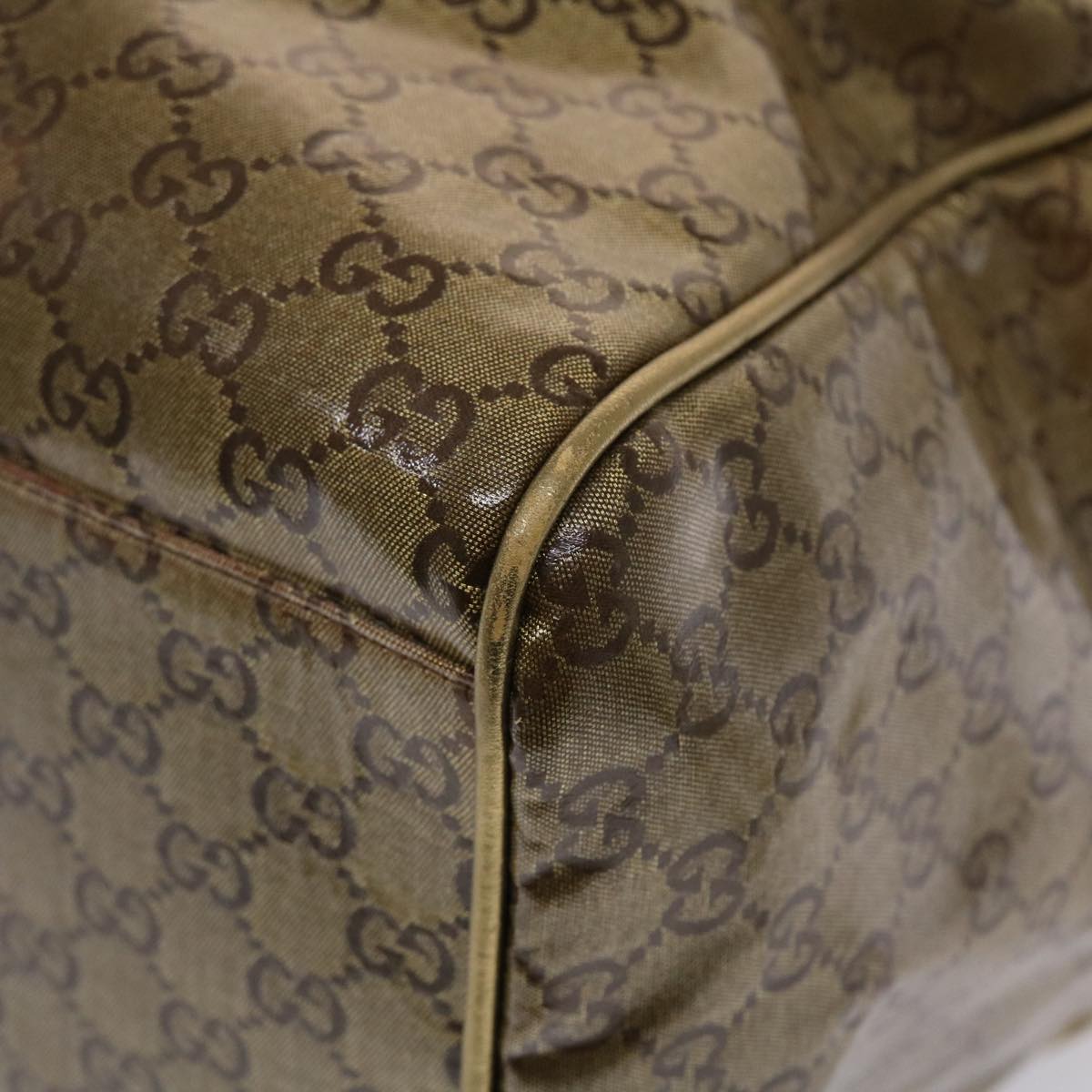 GUCCI GG Canvas Boston Bag Gold Orange gray 153240 49082