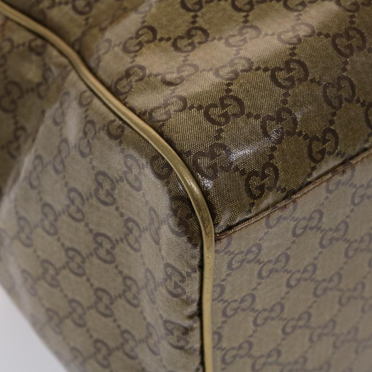 GUCCI GG Canvas Boston Bag Gold Orange gray 153240 49082
