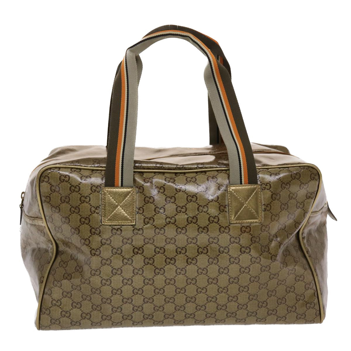 GUCCI GG Canvas Boston Bag Gold Orange gray 153240 49082