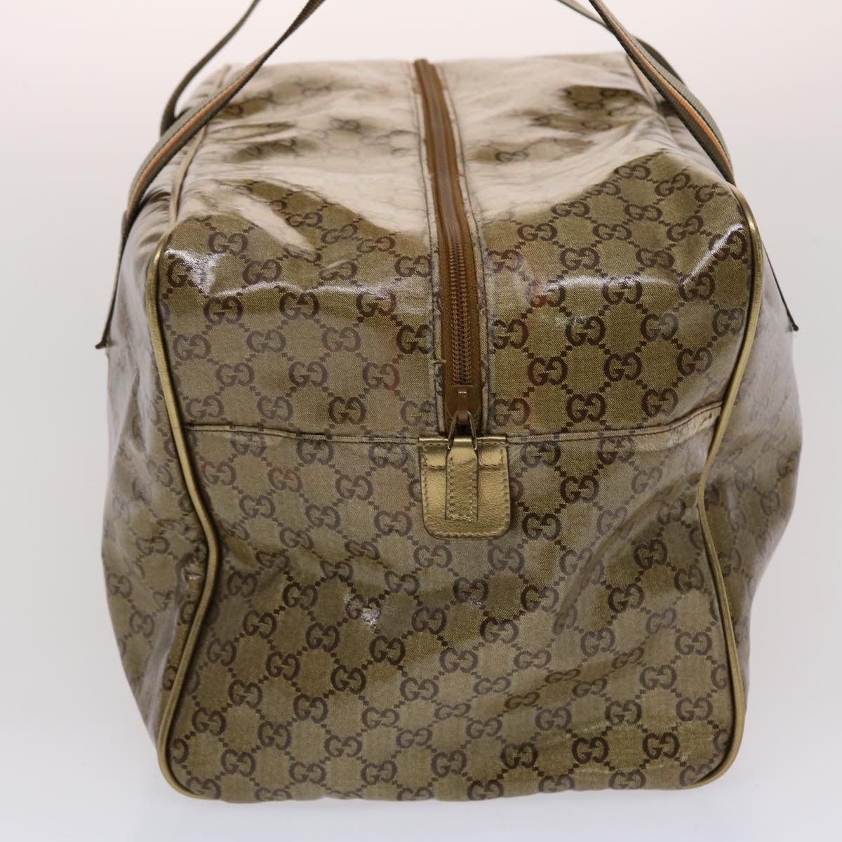 GUCCI GG Canvas Boston Bag Gold Orange gray 153240 49082