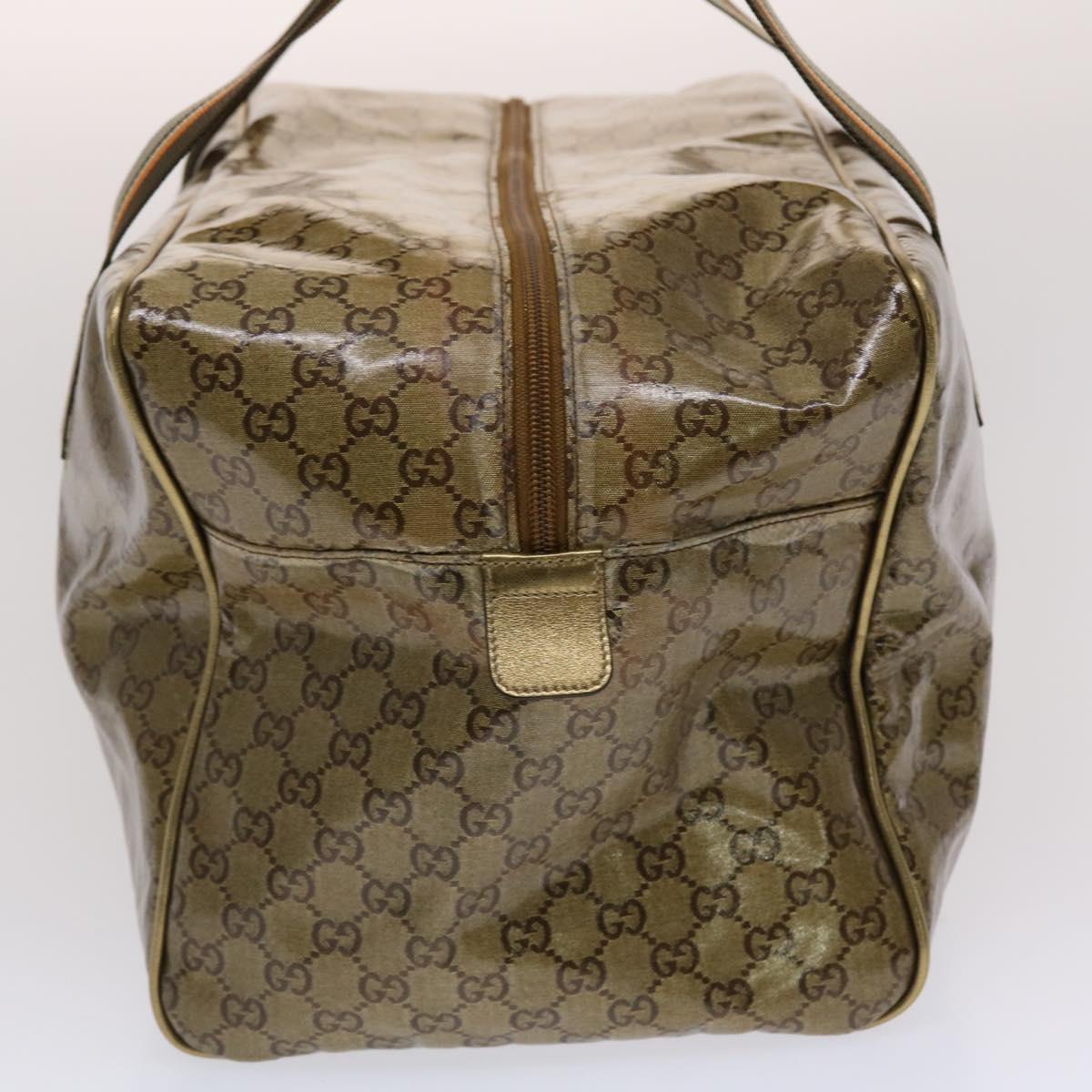 GUCCI GG Canvas Boston Bag Gold Orange gray 153240 49082