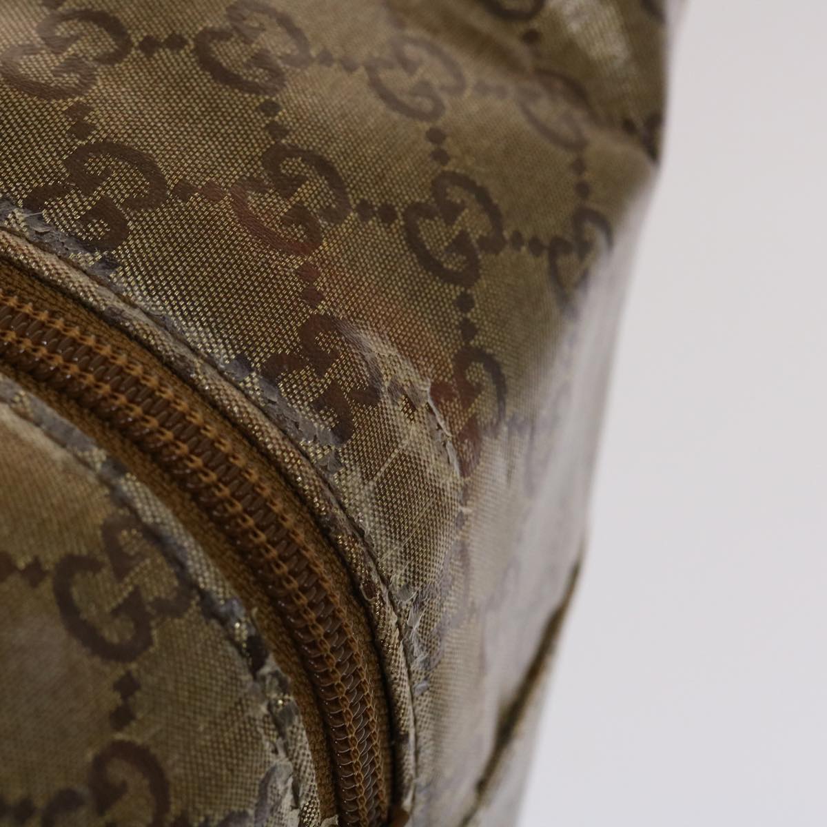 GUCCI GG Canvas Boston Bag Gold Orange gray 153240 49082