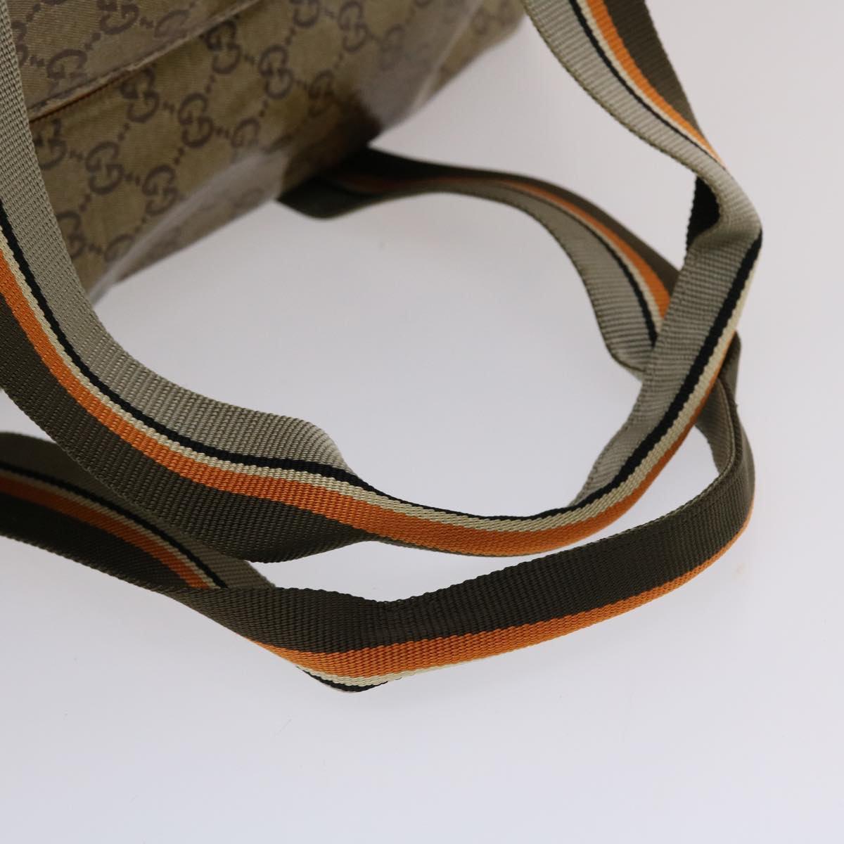 GUCCI GG Canvas Boston Bag Gold Orange gray 153240 49082